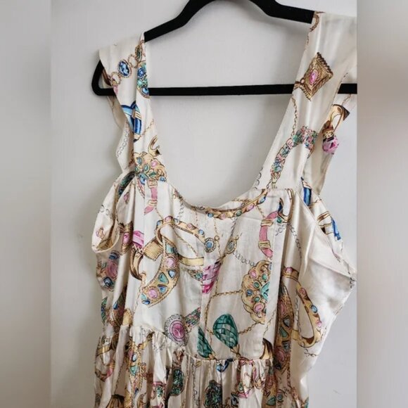 Vanessa Mooney Elisabeth Romper ICONIC VINTAGE JEWELRY SCARF PRINT - Picture 14 of 15